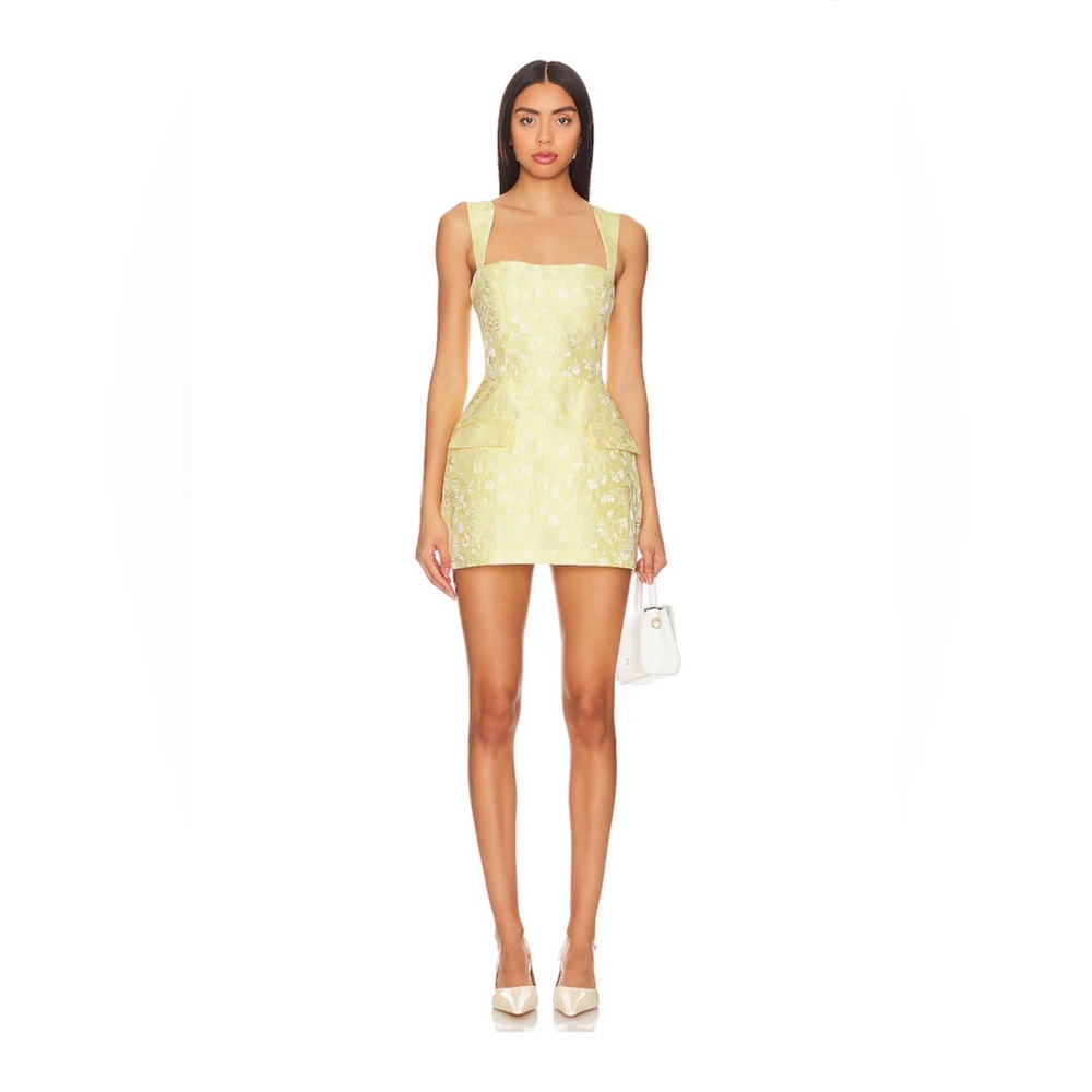 Amanda Uprichard Bethany Romper in Yellow